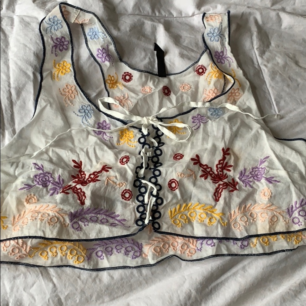Boho embroidered crop top